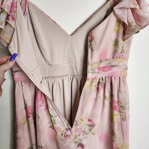 Birdy Grey Pink Floral Midi Dress - Picture 15 of 16